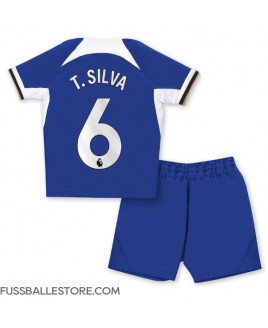 Günstige Chelsea Thiago Silva #6 Heimtrikotsatz Kinder 2023-24 Kurzarm (+ Kurze Hosen)